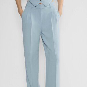 Baby blue cropped effortless pants crepette